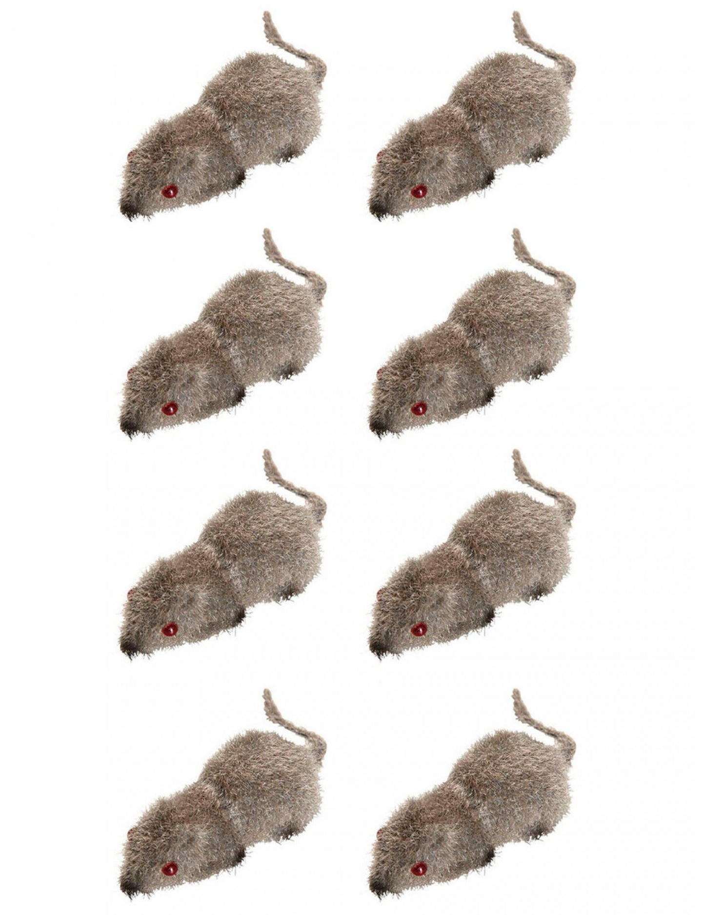 Sada 8 myší Halloween na dekoráciu šedých s červenými očami