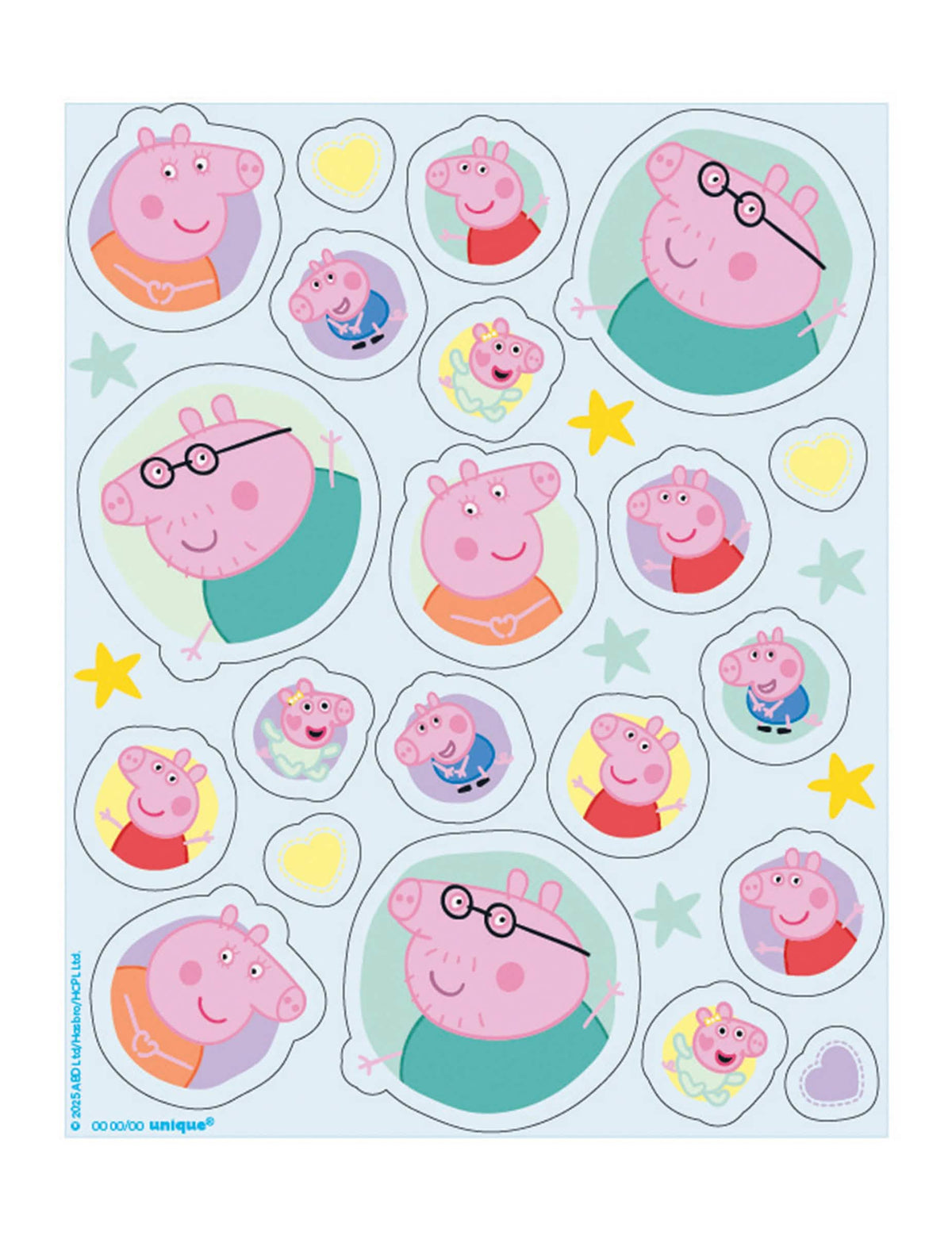 Sada 4 hárkov nálepiek Prasiatko Peppa™
