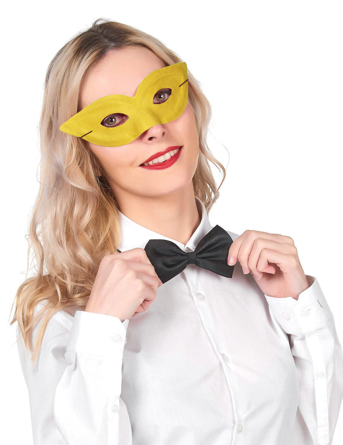 Benátska maska pre dospelý žltá
