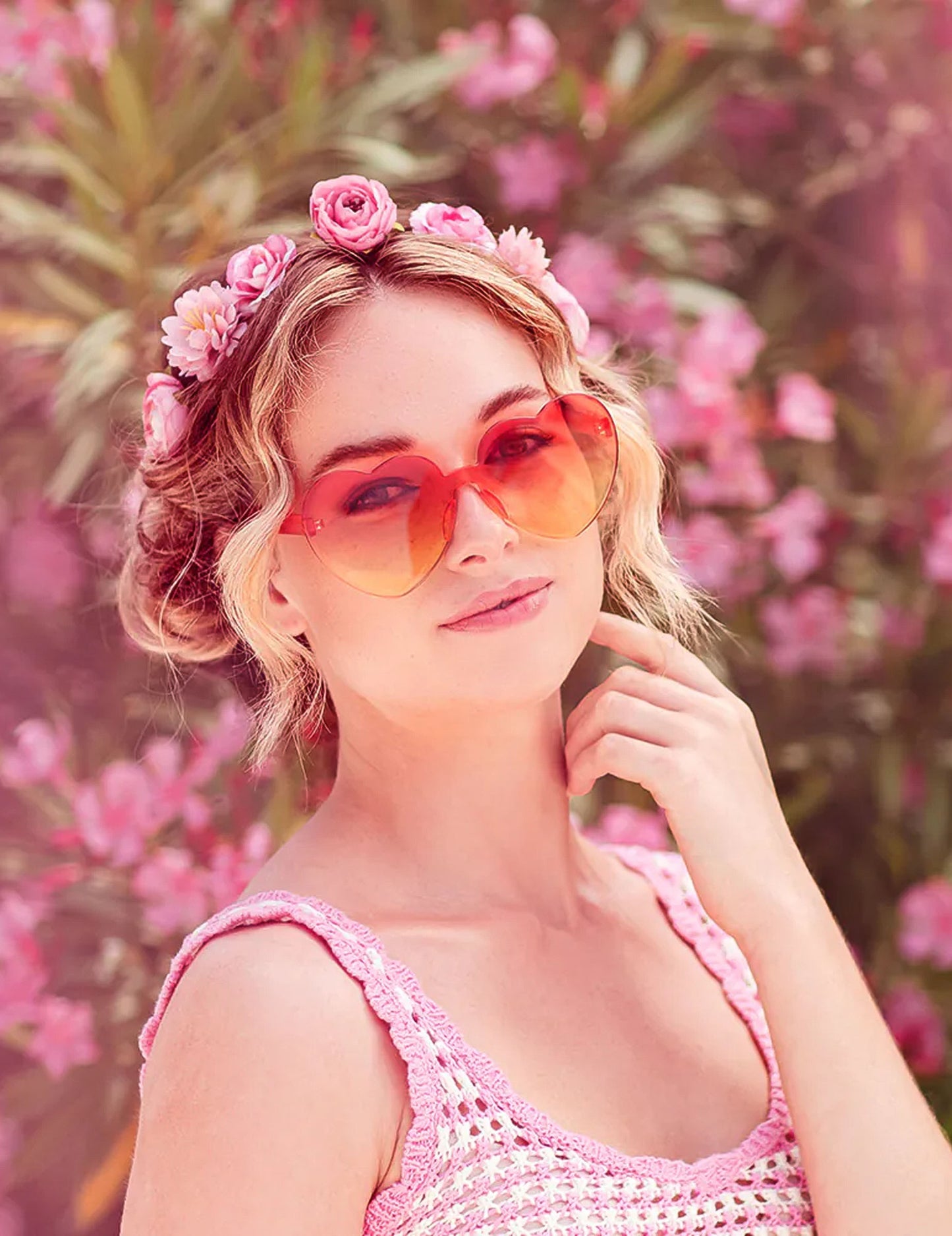 Oranžové a žlté srdiečkové okuliare pre dospelých