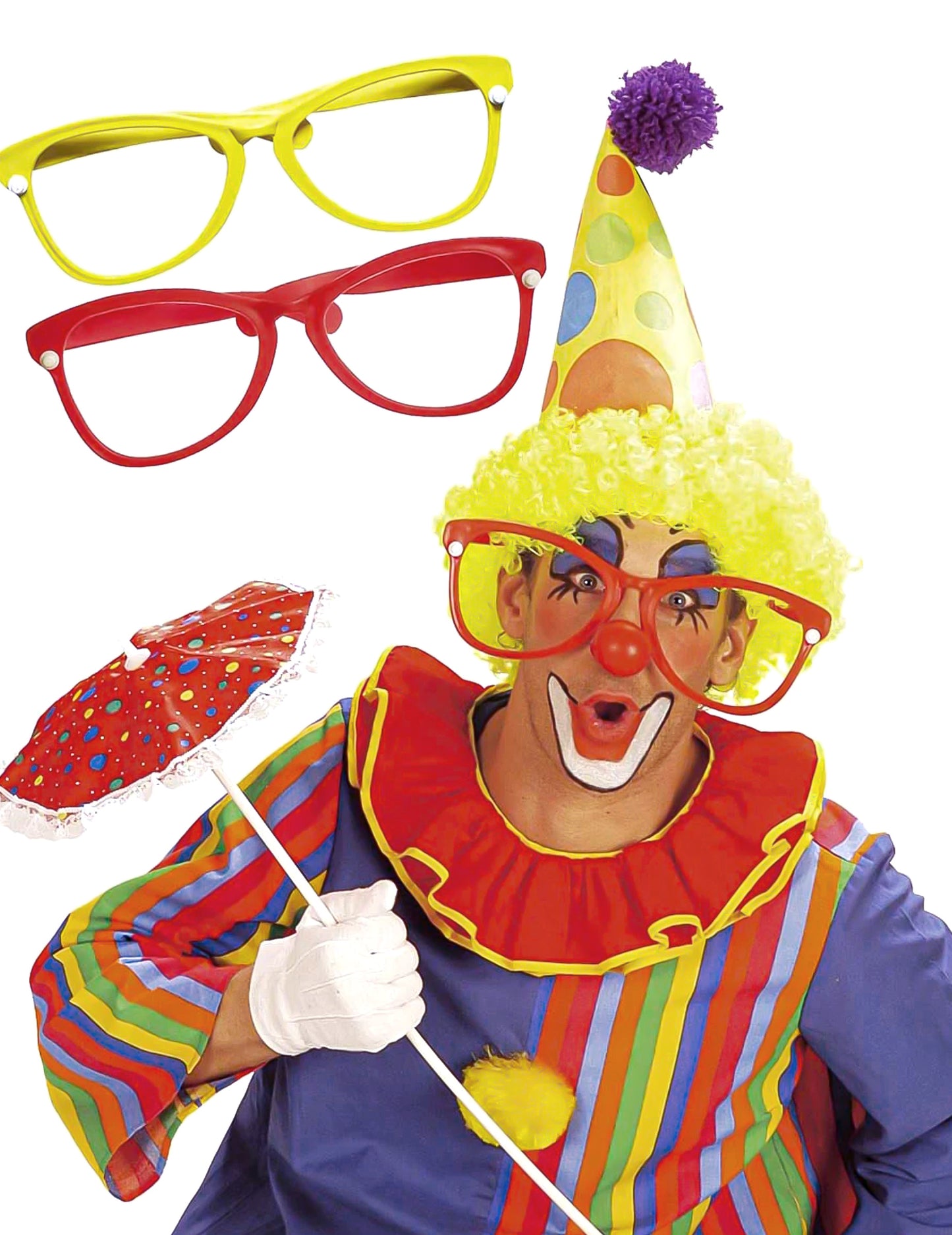 Dospelé obrie klaunské okuliare