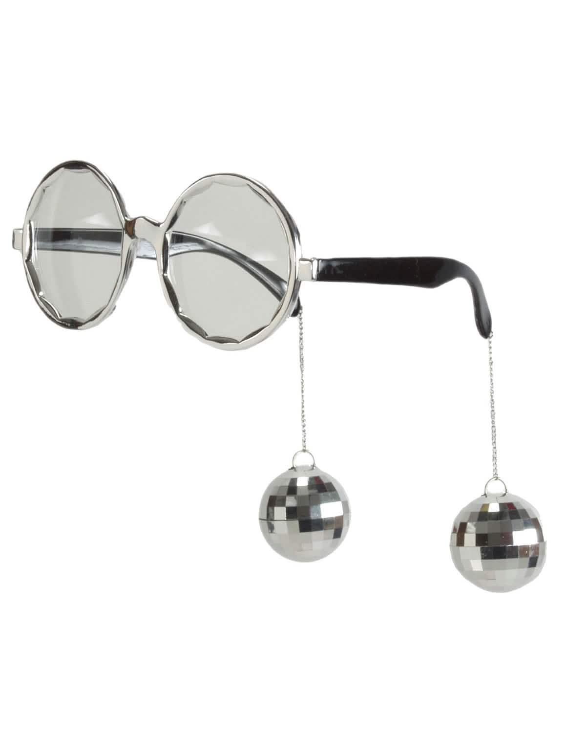 disco okuliare pre dospelý strieborná s disko guľami