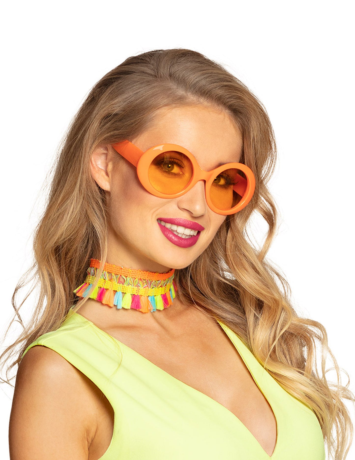 Dospelé oranžové disco okuliare