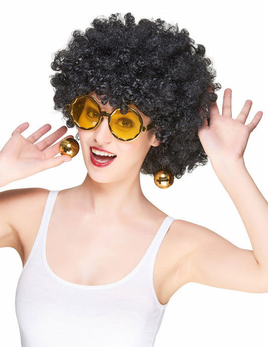 Vue de face des lunettes disco pour adulte