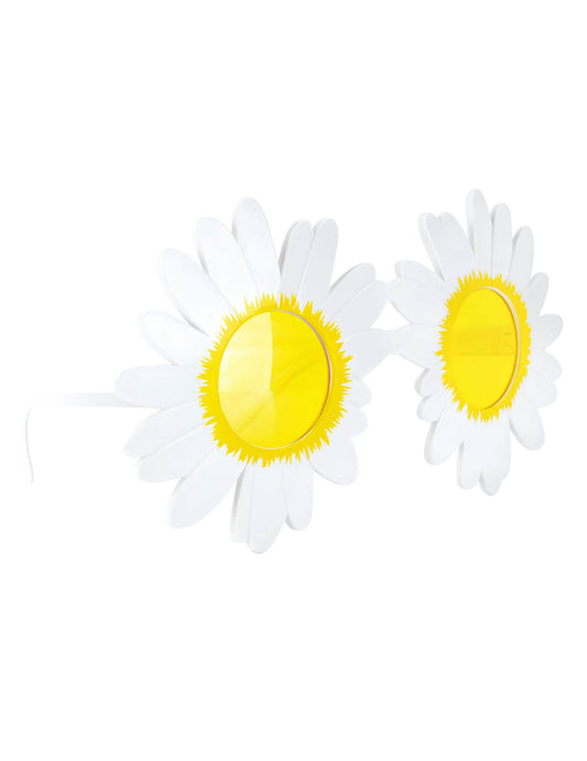 Vue de profil des lunettes fleurs marguerites