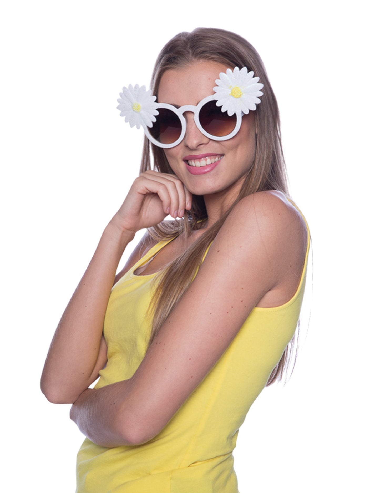 Okuliare pre dospelých biele marguerity