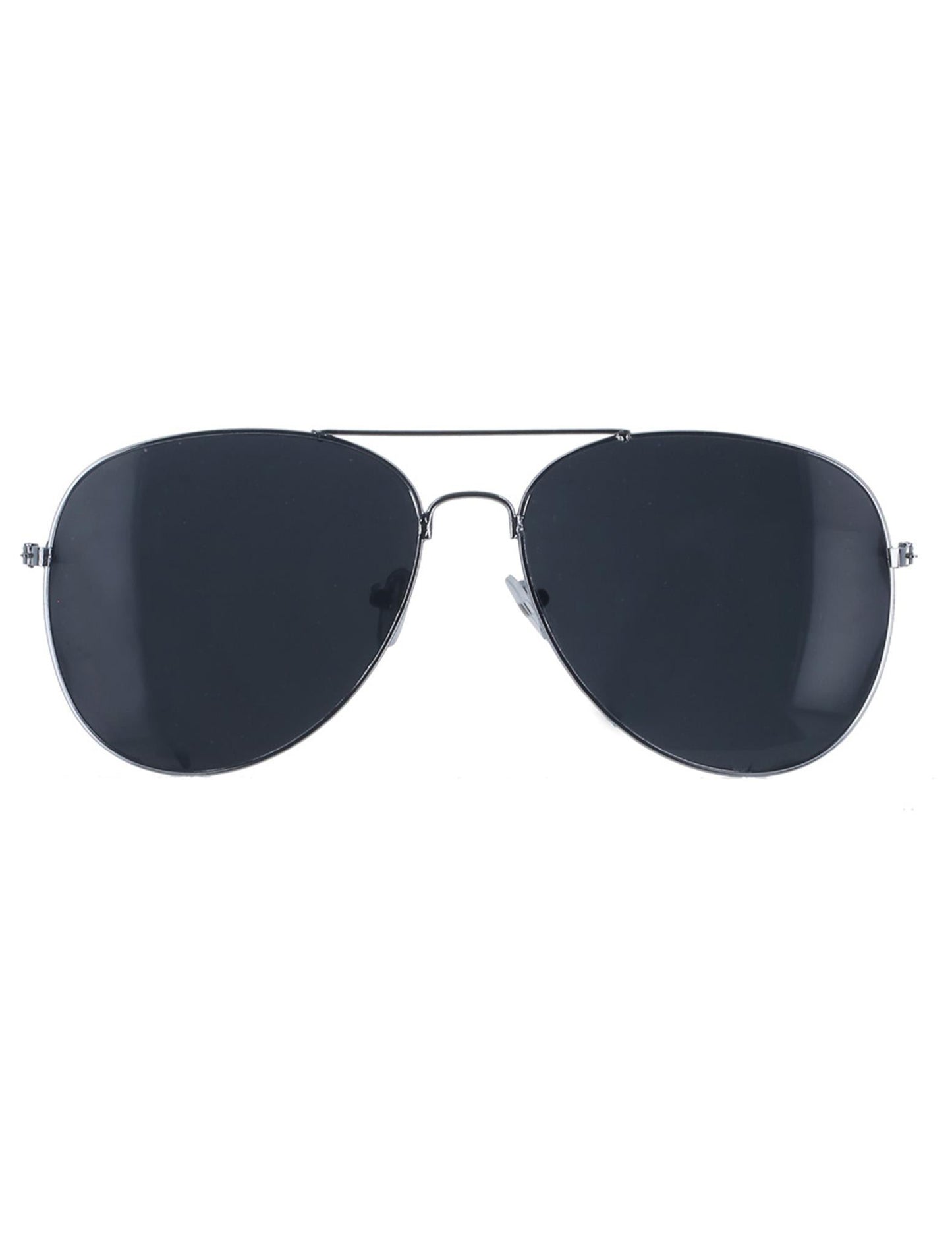 Lunettes noires d'aviateur contour argent adulte