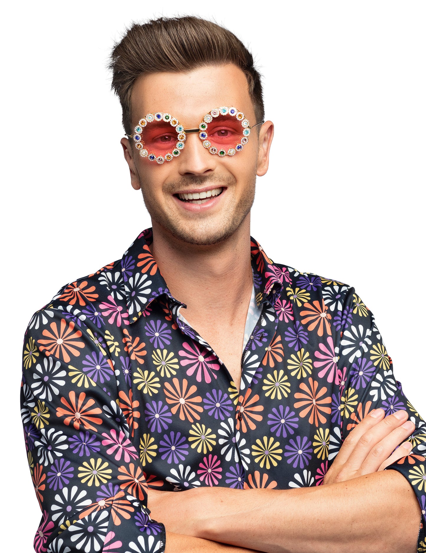 Okrúhle okuliare s kamienkami pre dospelých