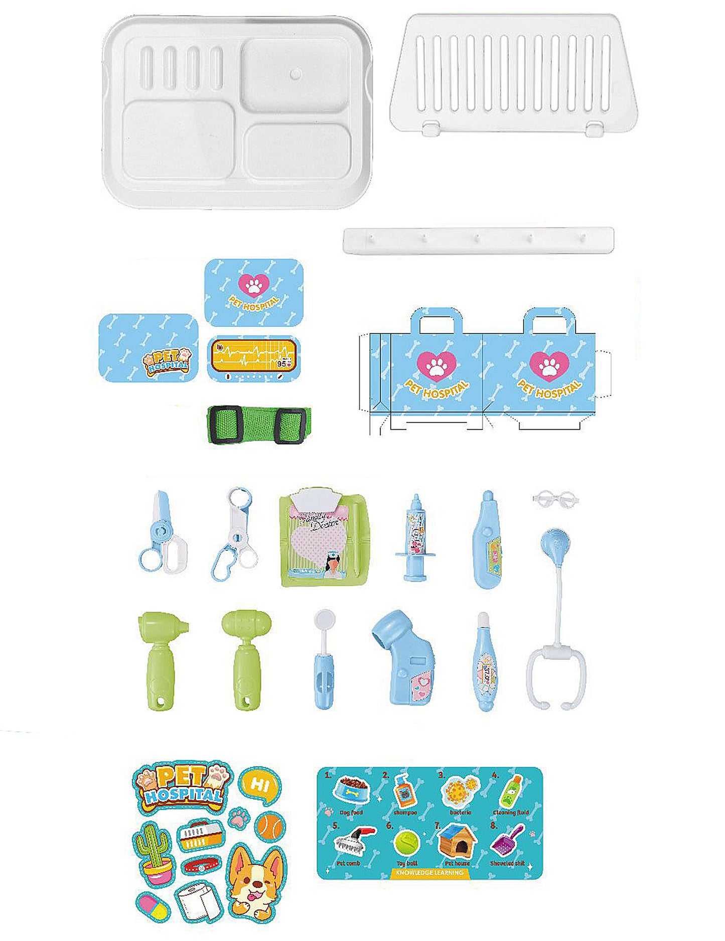 Veterinárna súprava na hranie so všetkým príslušenstvom