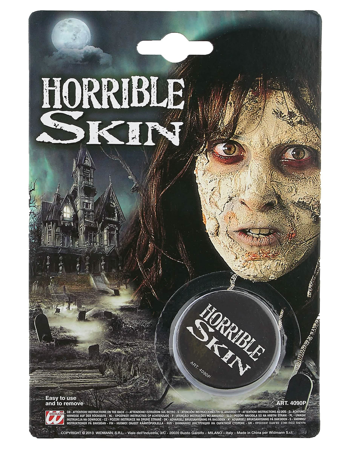 Pohľad na obal líčidiel na hroznú pleť halloween