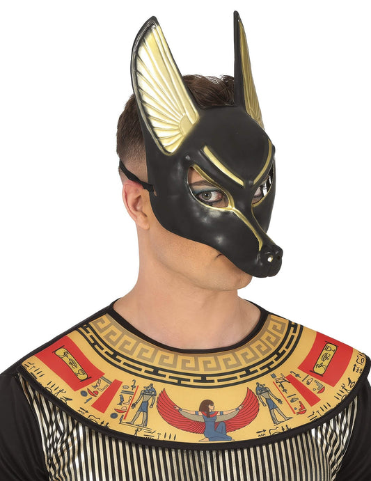 Vue de profil du masque d'Anubis