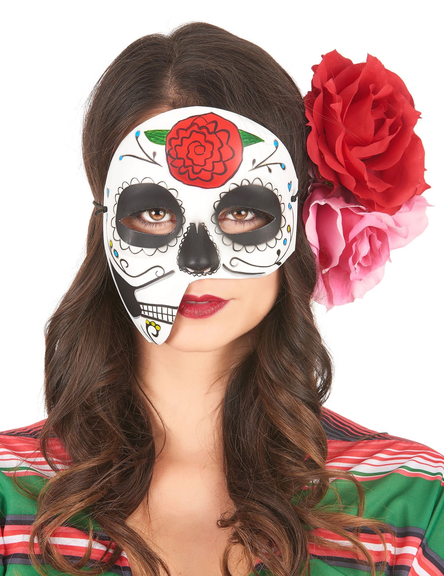 Dia asymetrická maska dospelých Los Muertos