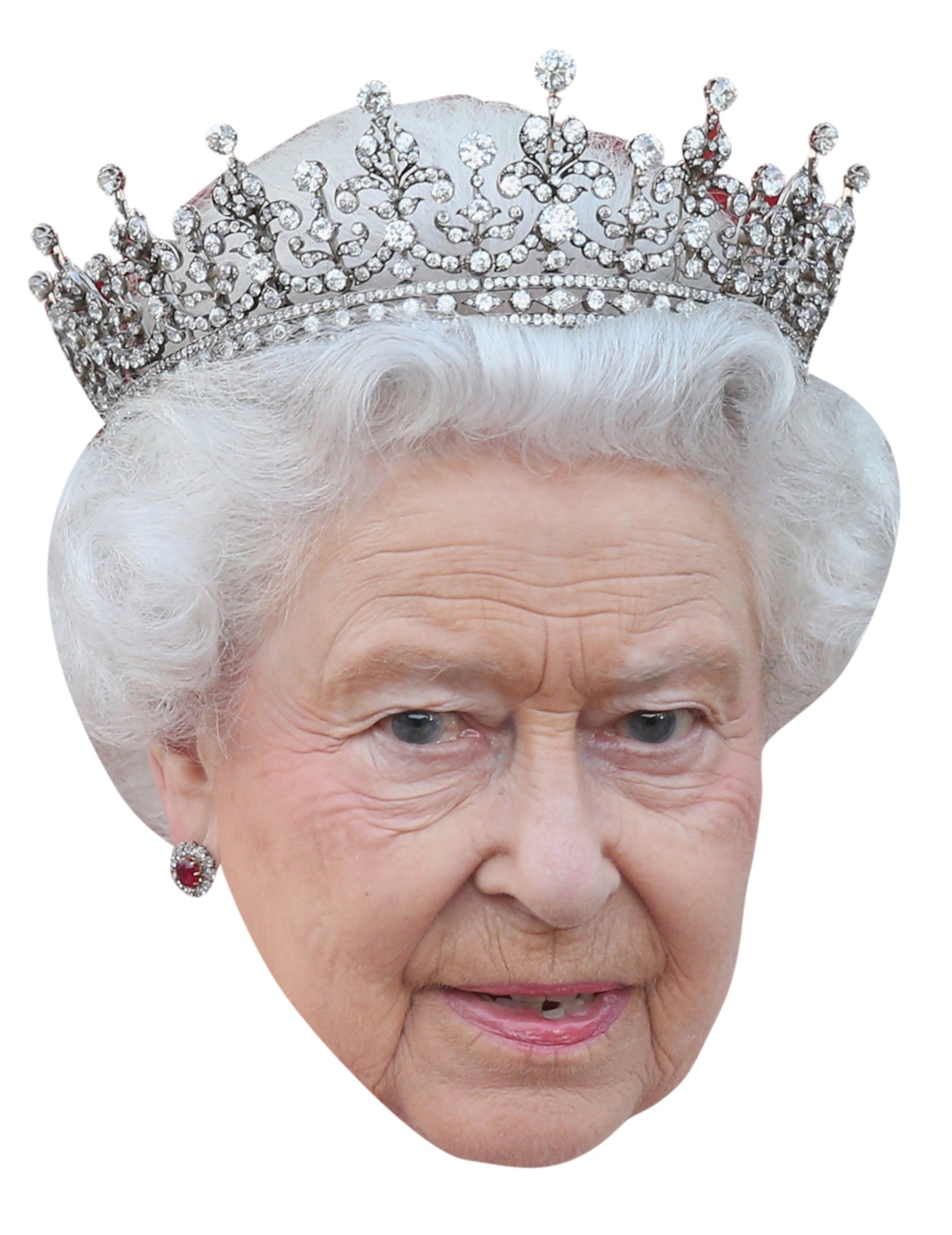 Kartónová maska kráľovnej Elisabeth