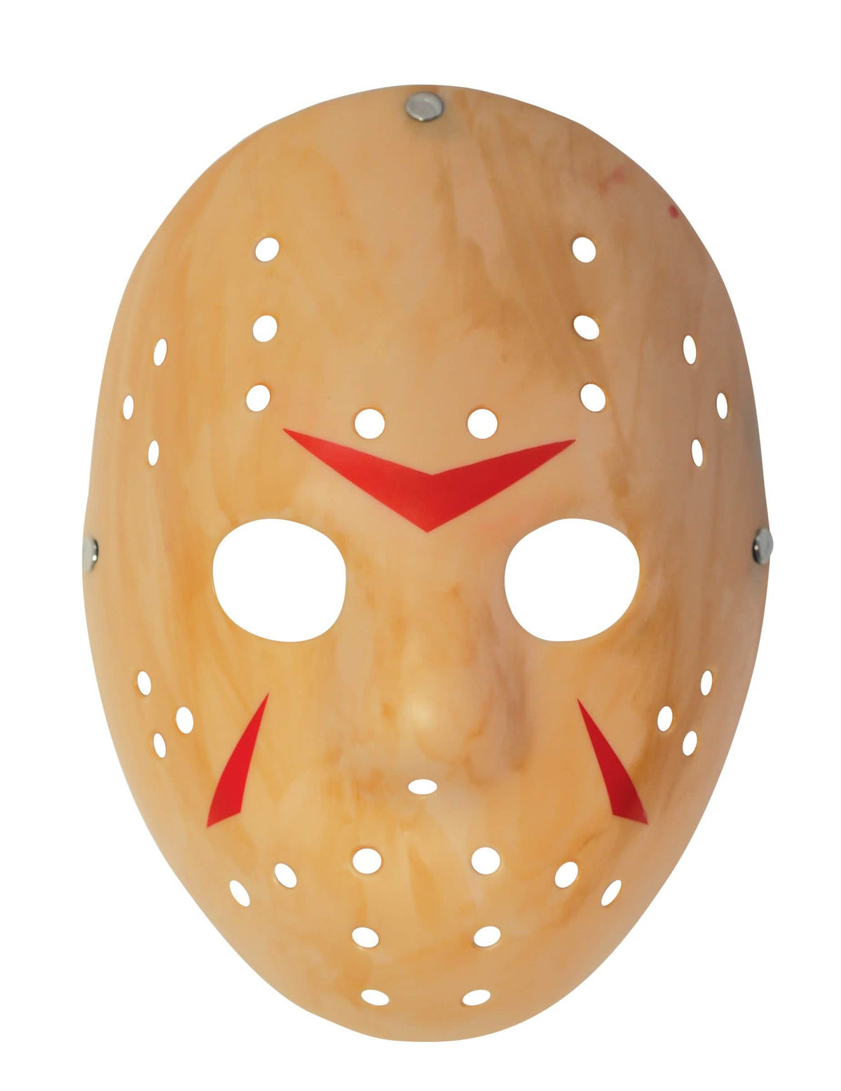 Plastová maska Jason pre dospelý béžová s červenými znakmi