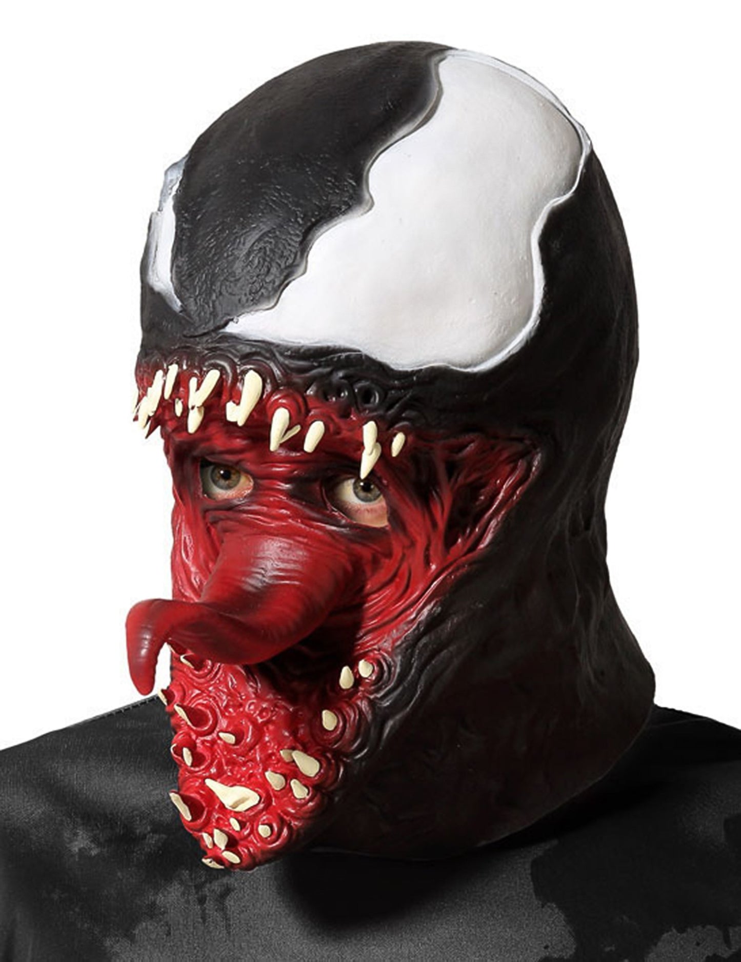 Latexová maska čiernobiela symbiote dospelých