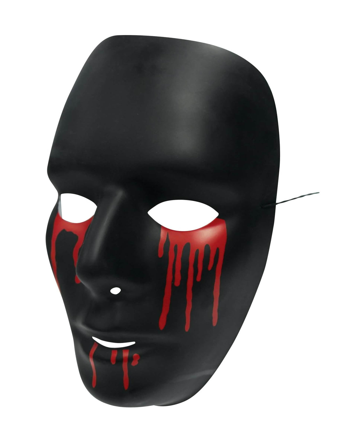 Bočný pohľad na halloweensku masku pre mužov čierna s červenými slzami krvi
