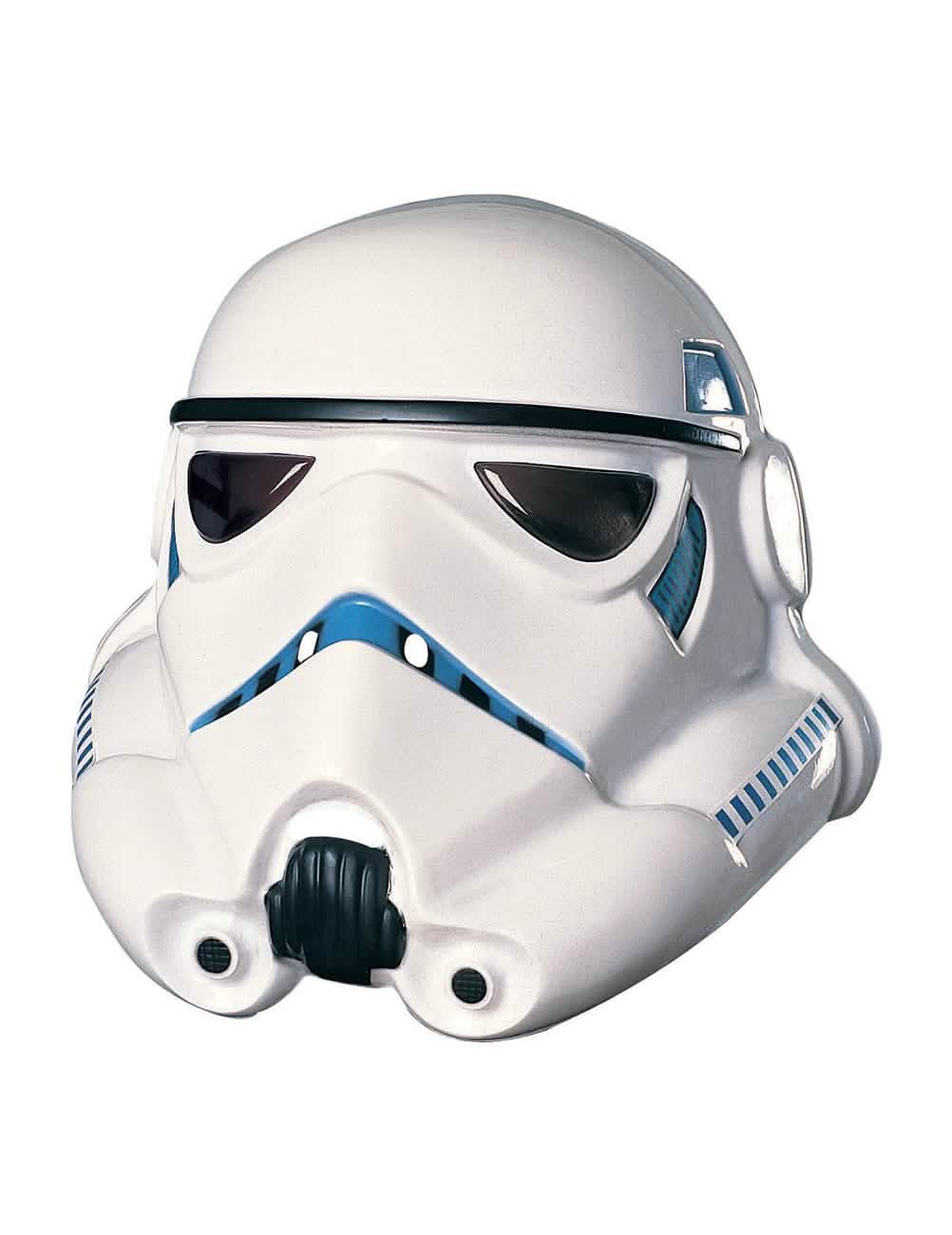 PVC mask Stormtrooper pre dospelý biela s modrými detailmi