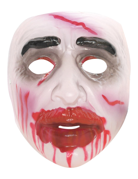 Détail du visage ensanglanté du masque Halloween pour homme