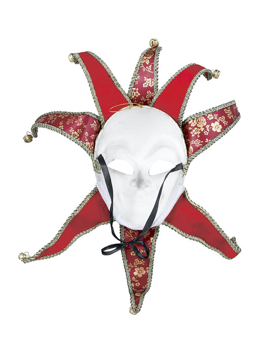 Vue de dos du masque vénitien pour homme rouge et or
