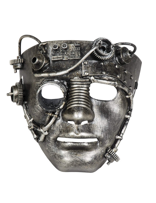 Predný pohľad na steampunkovú masku na tvár pre dospelých