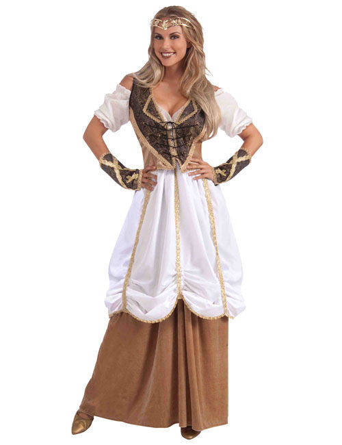 Stredoveká sukňa s volánmi béžovo-biela