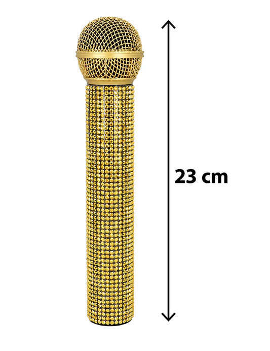 Mikrofón so zlatými kamienkami 23 cm