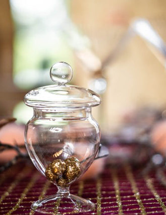 Mini miska na cukríky na stojane, 12 kusov cm sklo