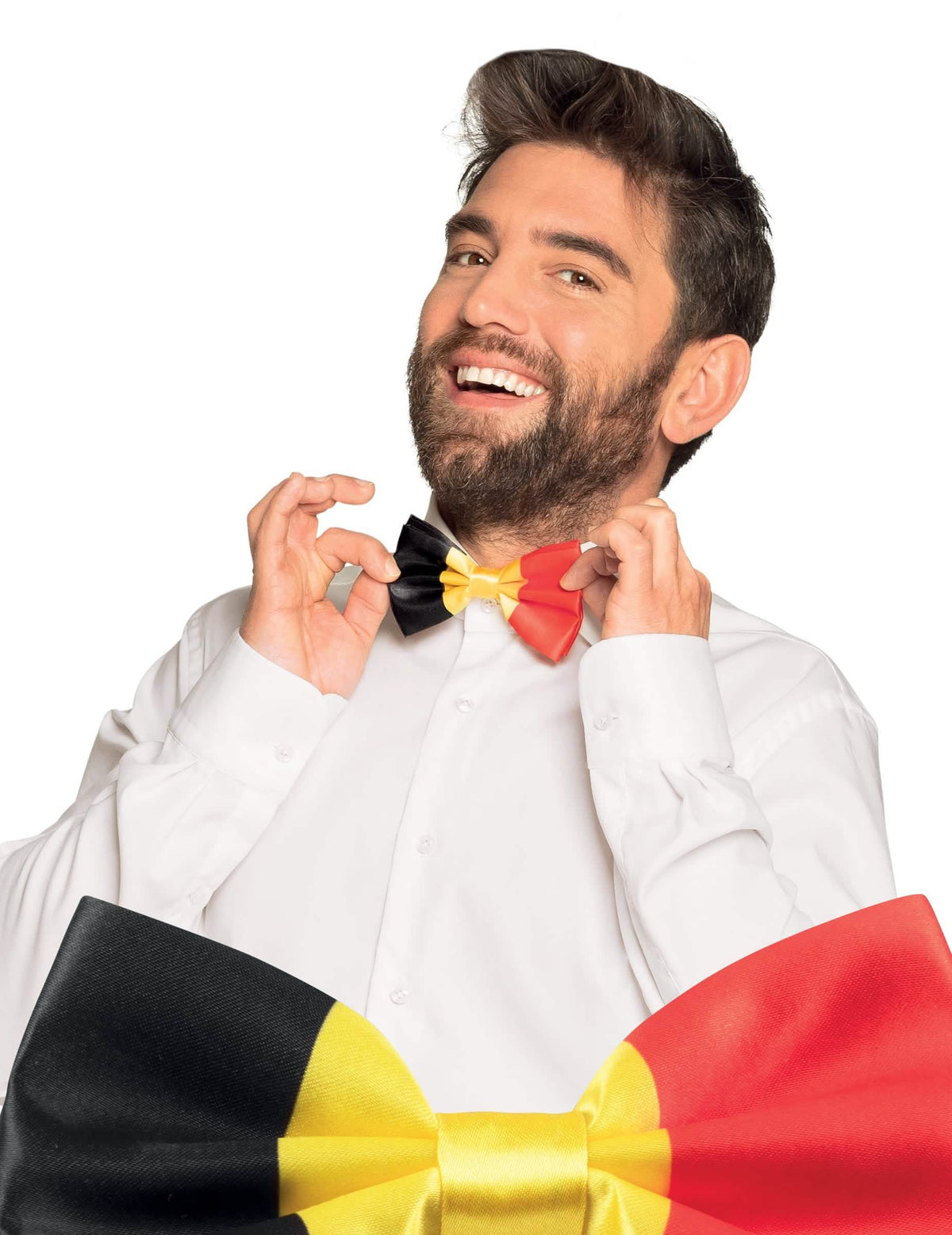 Motýlik fanúšik belgicko pre dospelý čierna žltá červená