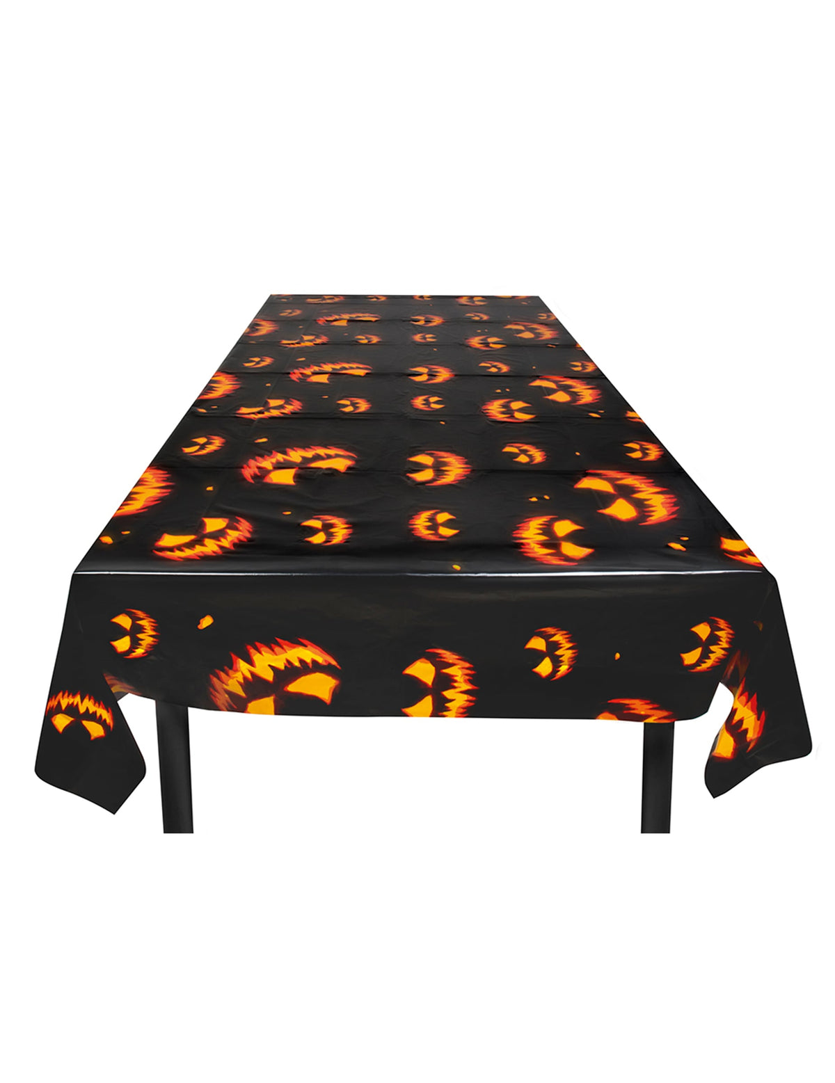 Strašidelný obrus s tekvicou na halloween, čierny a oranžová