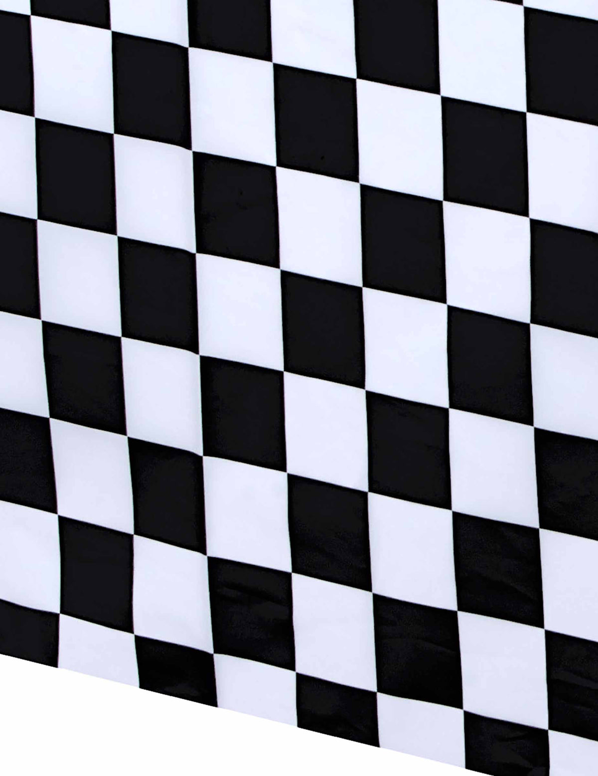 Détail du motif à damier de la nappe en plastique racing pour fête