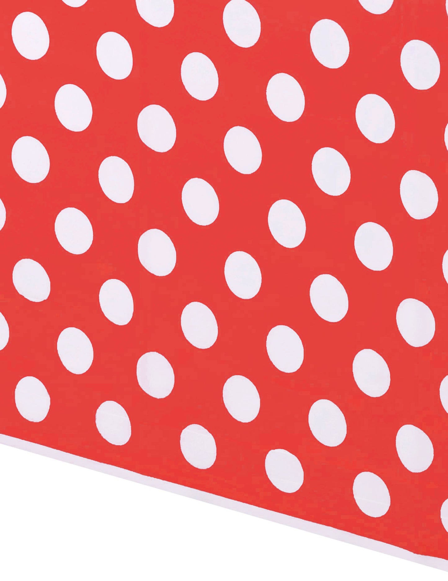 Červený obrus s bielymi bodkami, obdĺžnikový plast, 137 x 274 cm cm