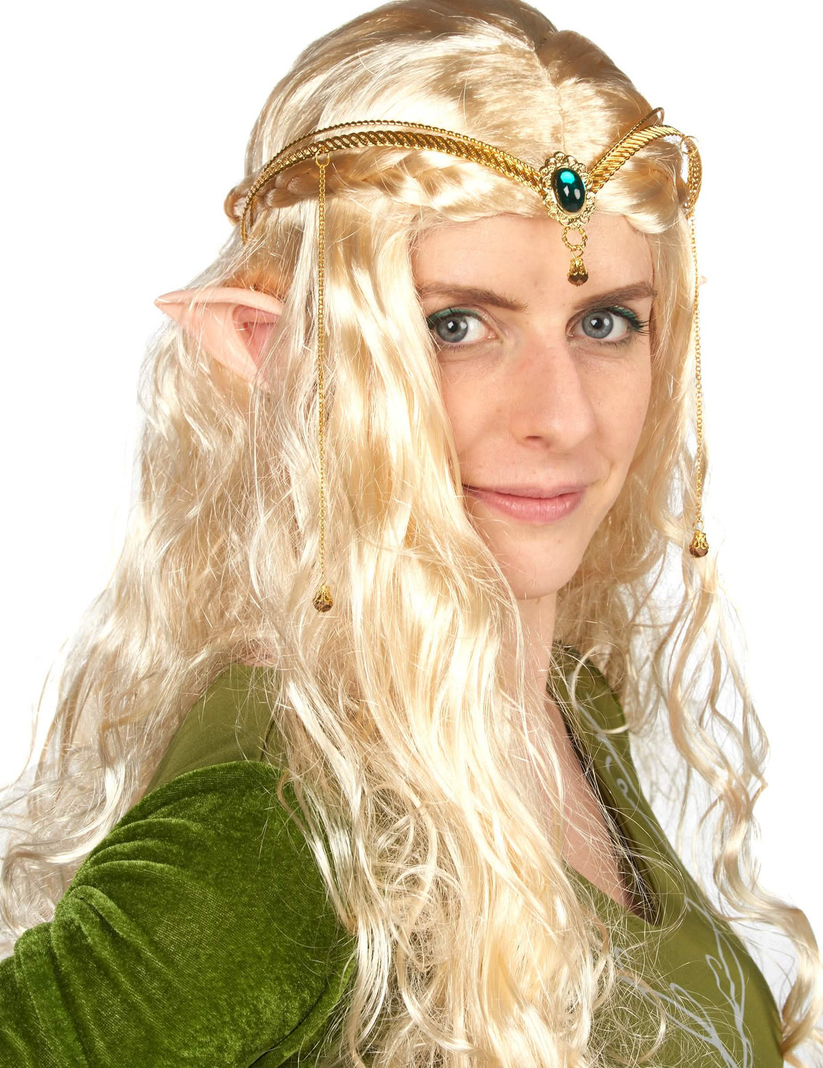 Pohľad z troch štvrtín na elfie uši pre ženu