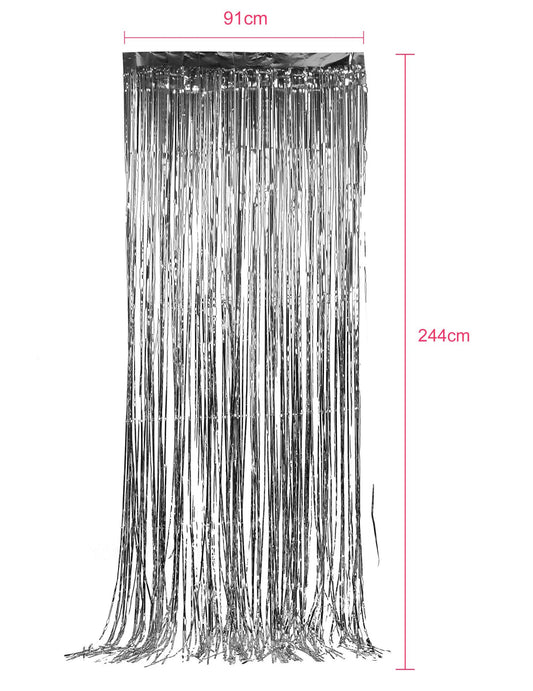 Dimensions du pack de 5 rideaux scintillants pour fête