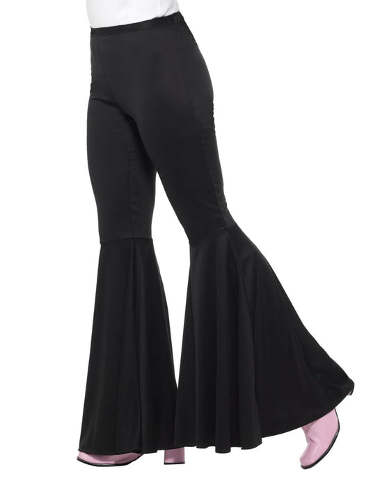 Vue de profil du pantalon pattes d'éléphant disco