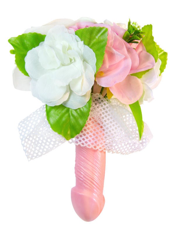 Bouquet de mariage pénis pour adulte rose et blanc