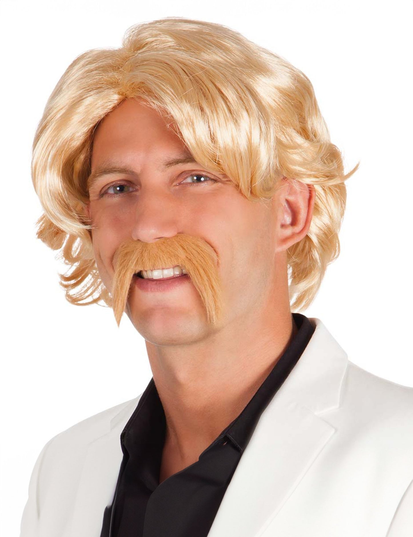 Blond parochňa s mužmi fúzy