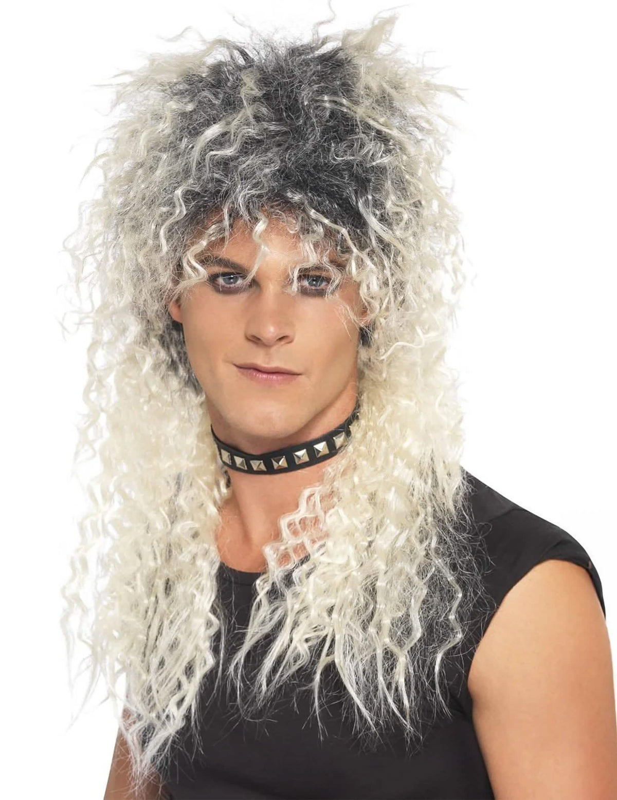 Punk parochňa pre dospelého blond s čiernymi korienkami