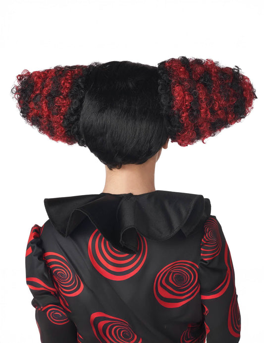 Vue de dos de la perruque de clown maléfique