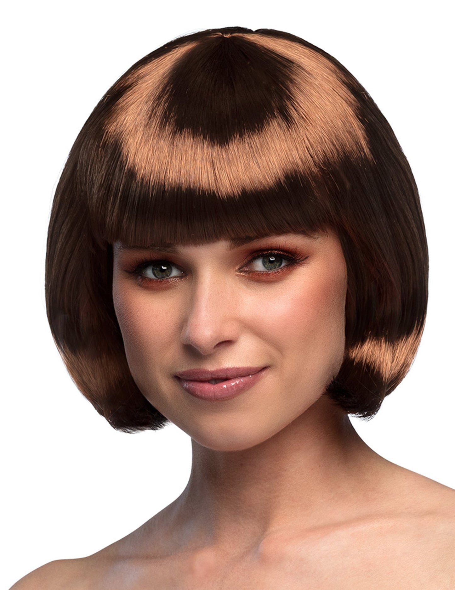 Krátka hnedá parochňa žena