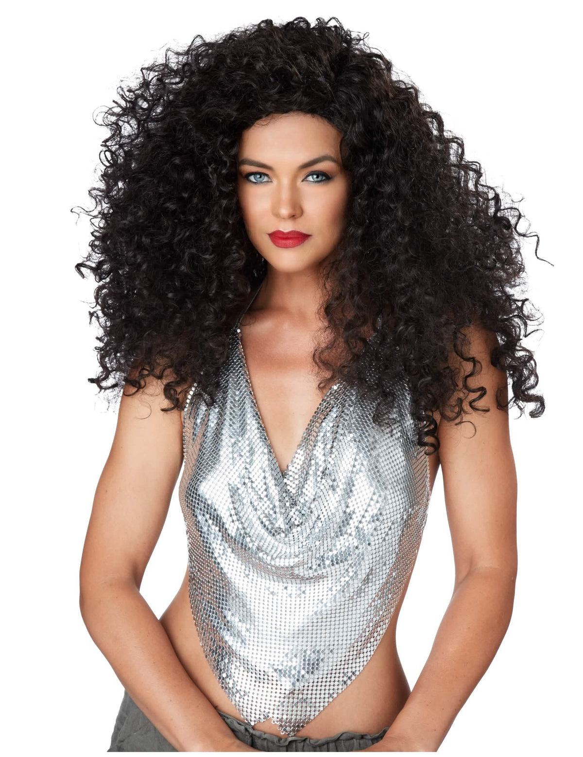 Parochňa disco diva pre čiernu ženu, objemná a kučeravá