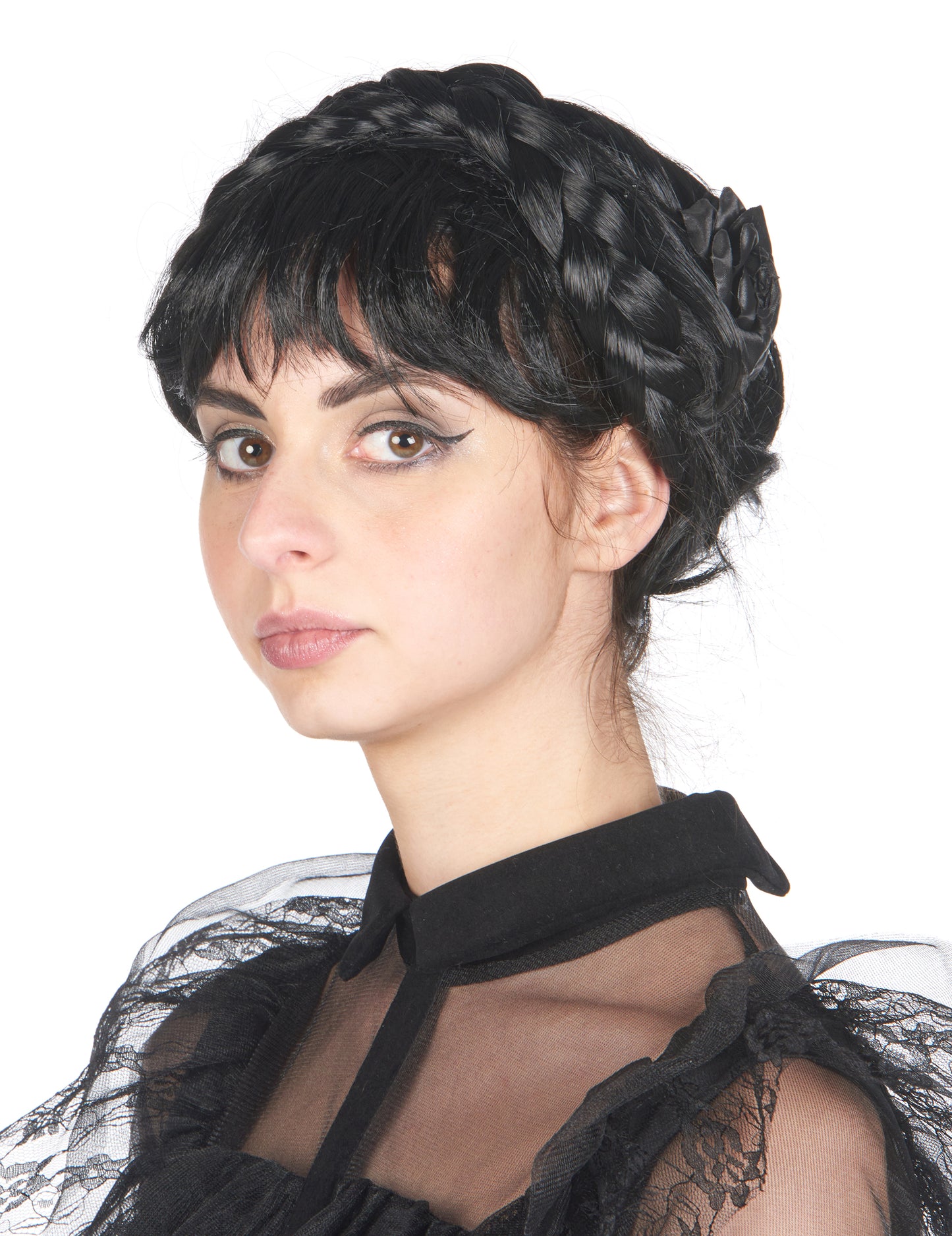 Dospelá čierna gotická parochňa