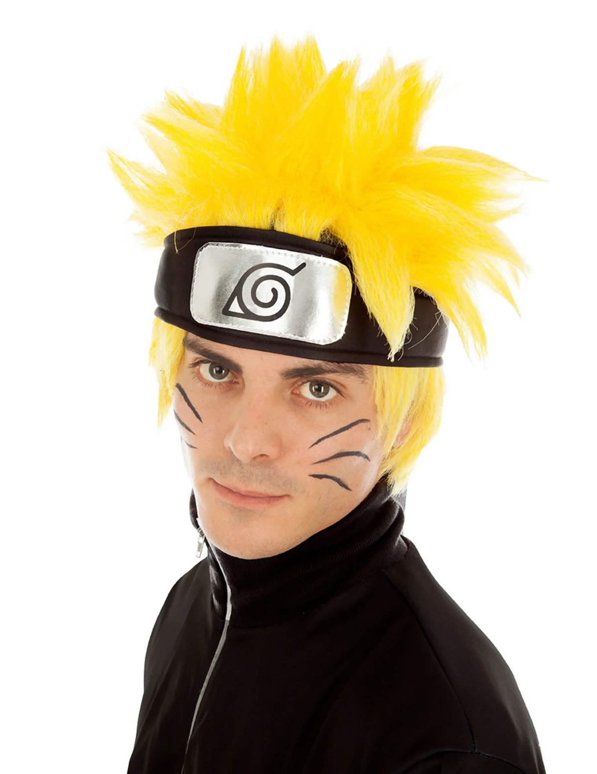 Parochňa Naruto Shippuden pre dospelého žltá s čelenkou