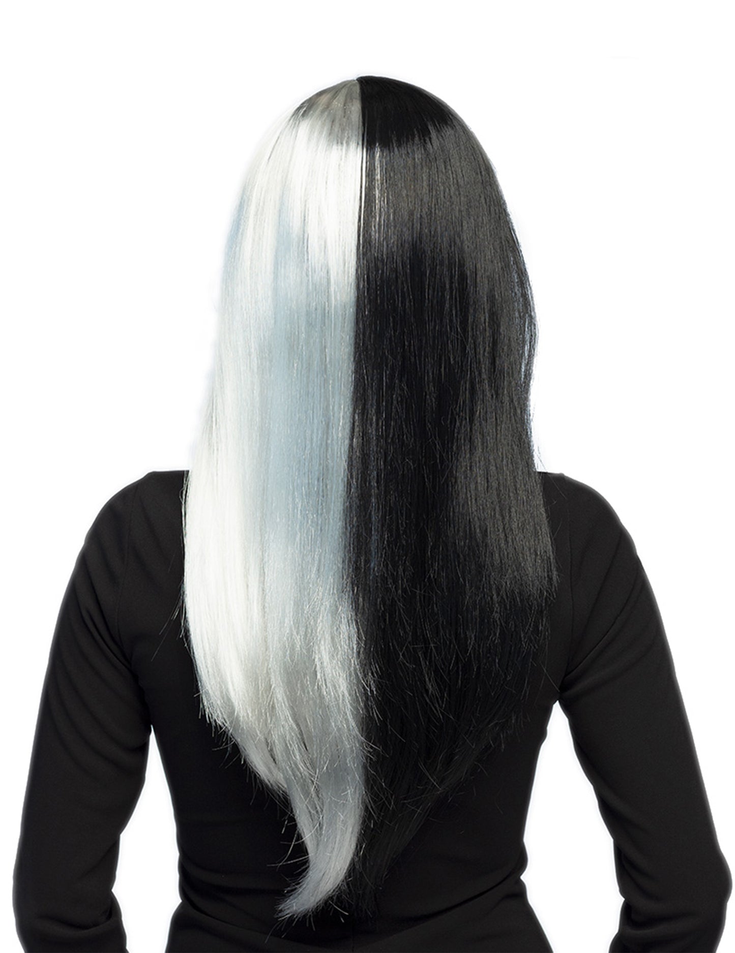 Hladká čierna a biela parochňa žena