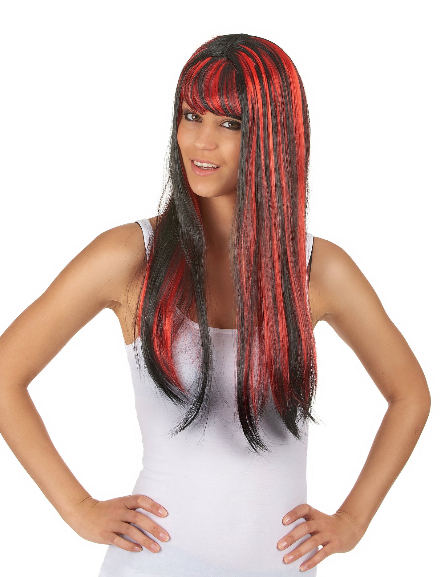 Čierna dlhá parochňa s ranou a červenou ženou zametaním