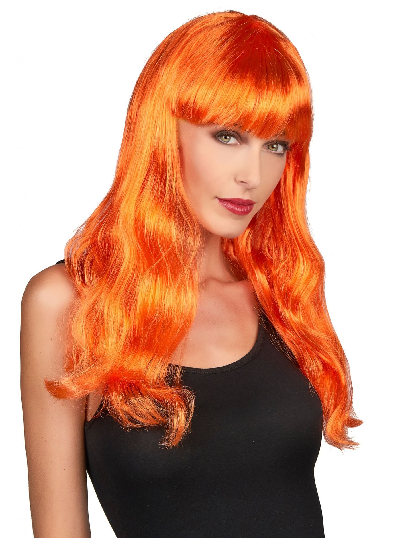 Oranžová dámska dlhá parochňa