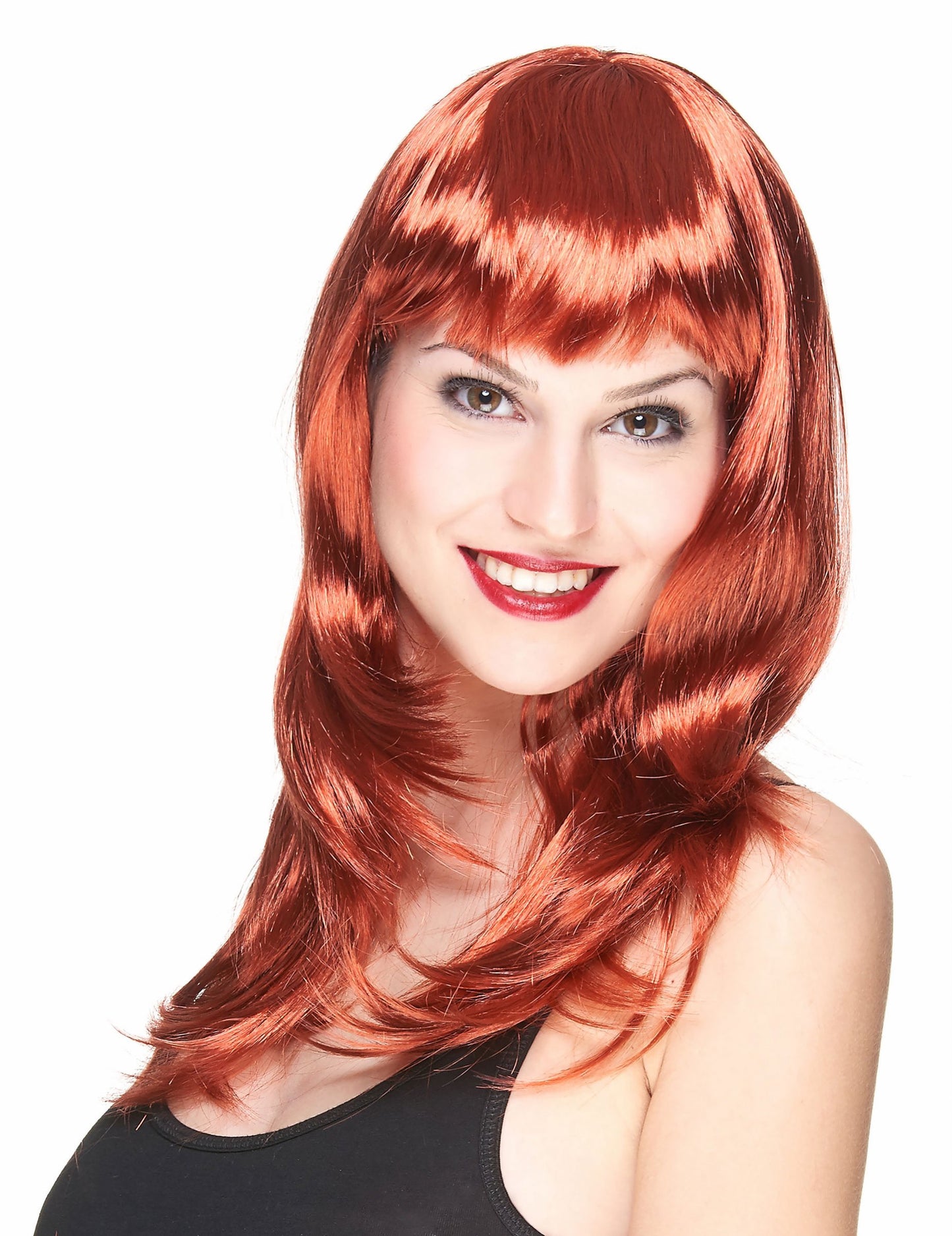 Dlhá červená parochňa žena