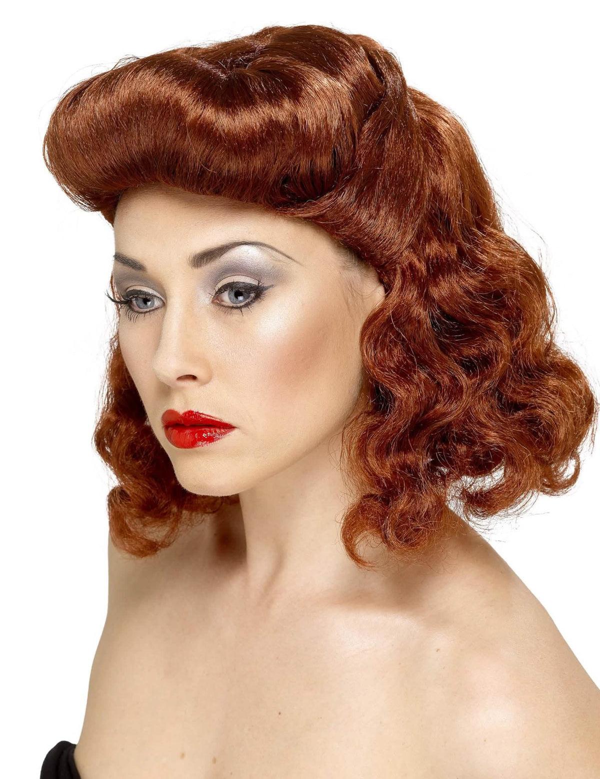 Bočný pohľad na pin-up parochňu