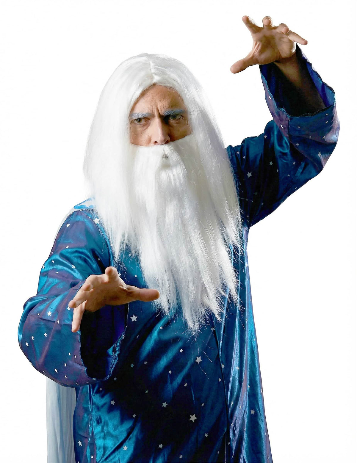 Detailný záber na parochňu s bradou čarodejníka