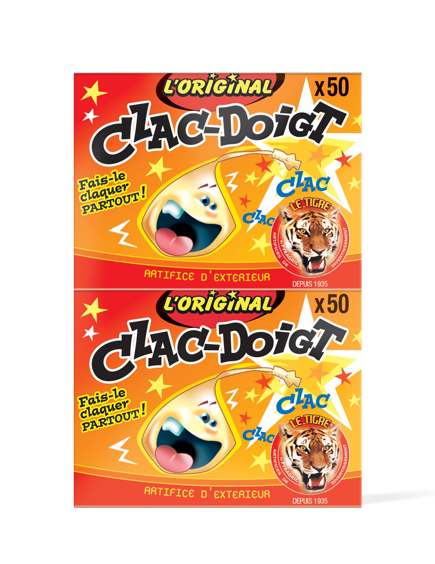 Firecracker Clac prst le tigre vrecko 2 škatule