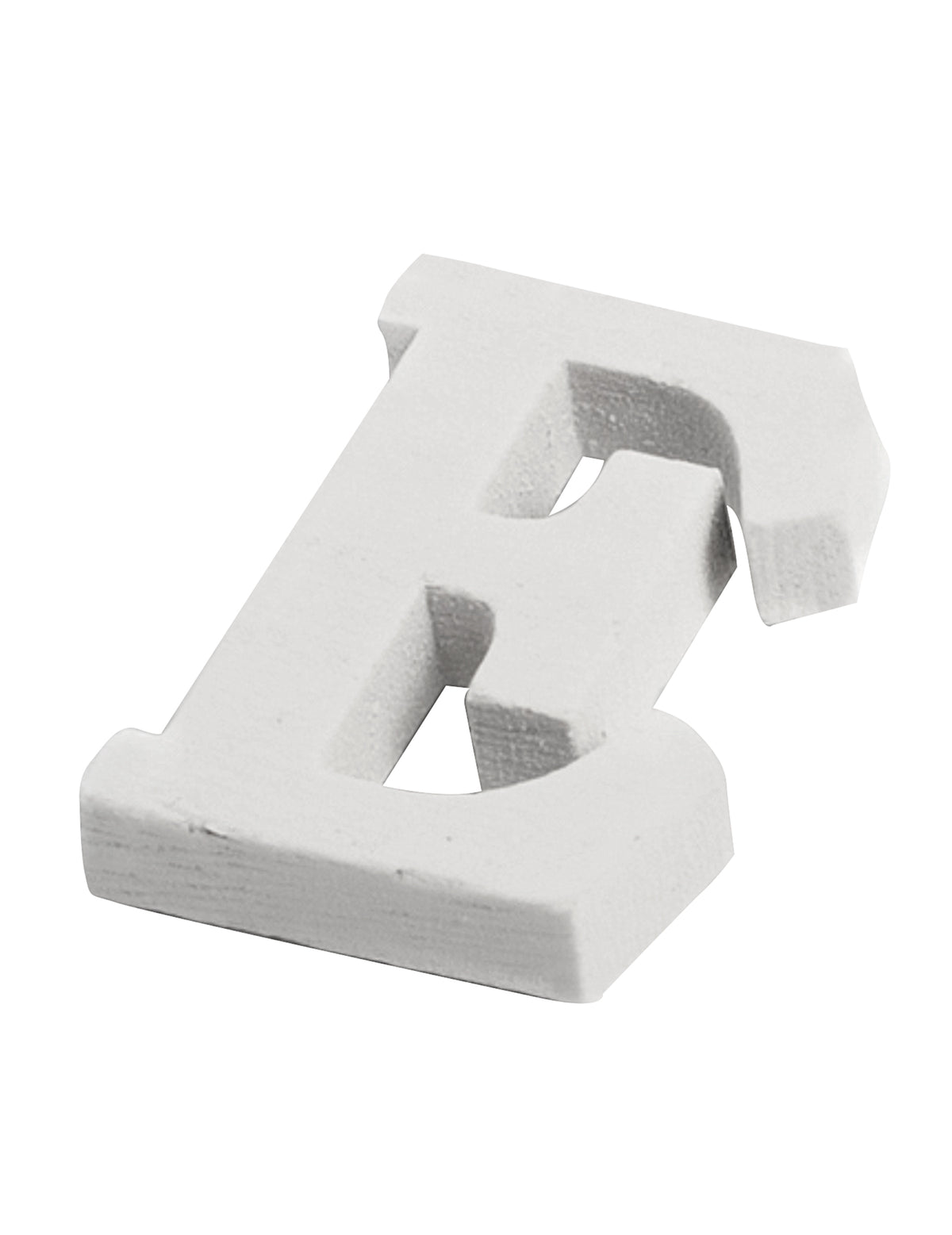 Petite lettre en bois e pour décoration de table blanc